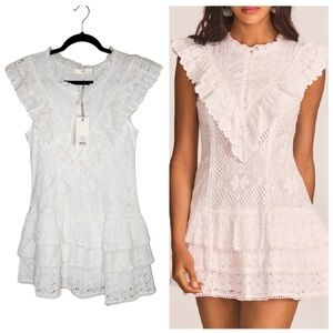 NWT Loveshackfancy white Lunetta Dress. Size 0.